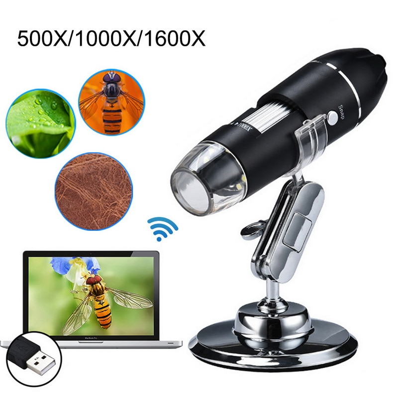 Megapixels 500x 1000x 1600x 8 led digitale usb microscoop microscoop vergrootglas elektronische stereo usb endoscoop camera
