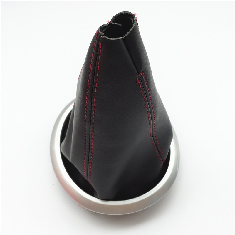 Pomo de cambio de marchas para Suzuki Swift MK2, cubierta antipolvo, marco de cuello, puntada roja/negra, 2005, 2006, 2007, , ,