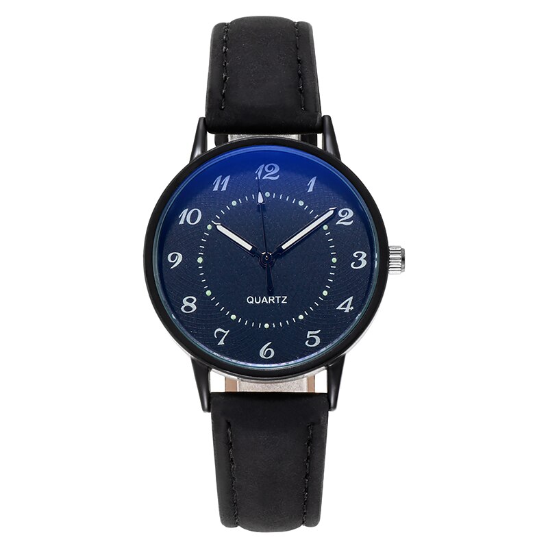 Nouvelle Montre À Quartz pour femme Décontracté Lumineux Etanche Montre: black