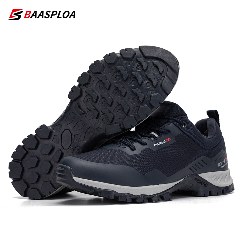 Baasploa masculino antiderrapante e resistente ao desgaste caminhadas sapatos de viagem moda impermeável tênis ao ar livre confortável sapatos esportivos masculinos