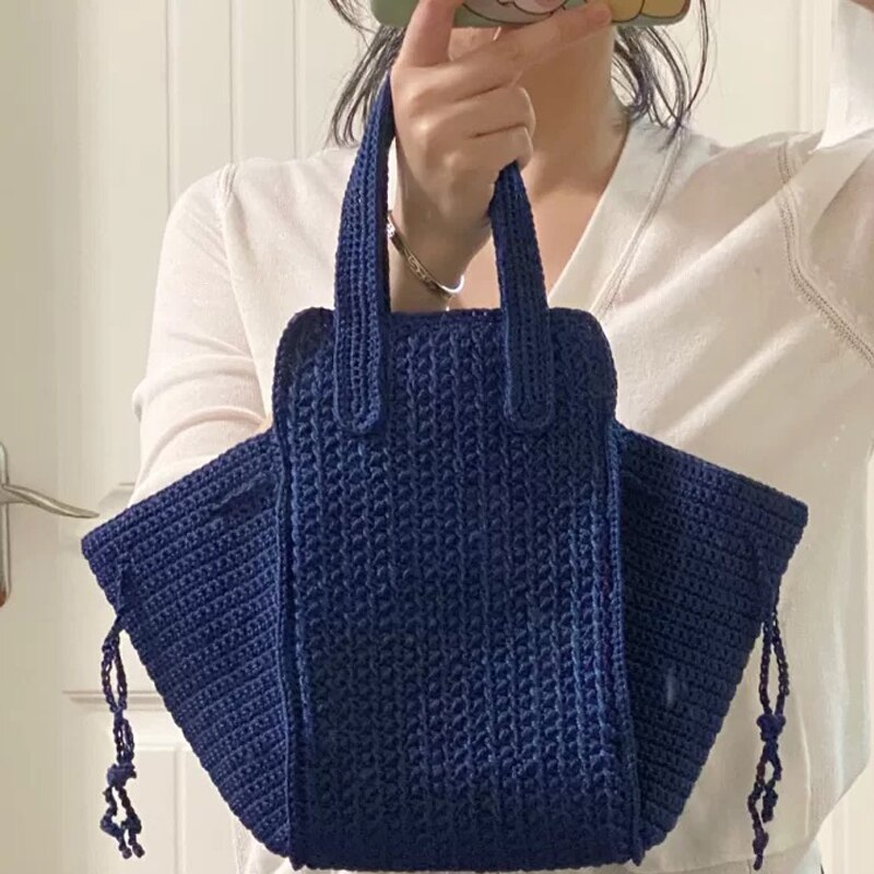 TPRPYN – sac trapèze avec crochet en fil, kit de bricolage, grand ensemble de sacs à main en tricot fait à la main, sac à bandoulière pour débutant