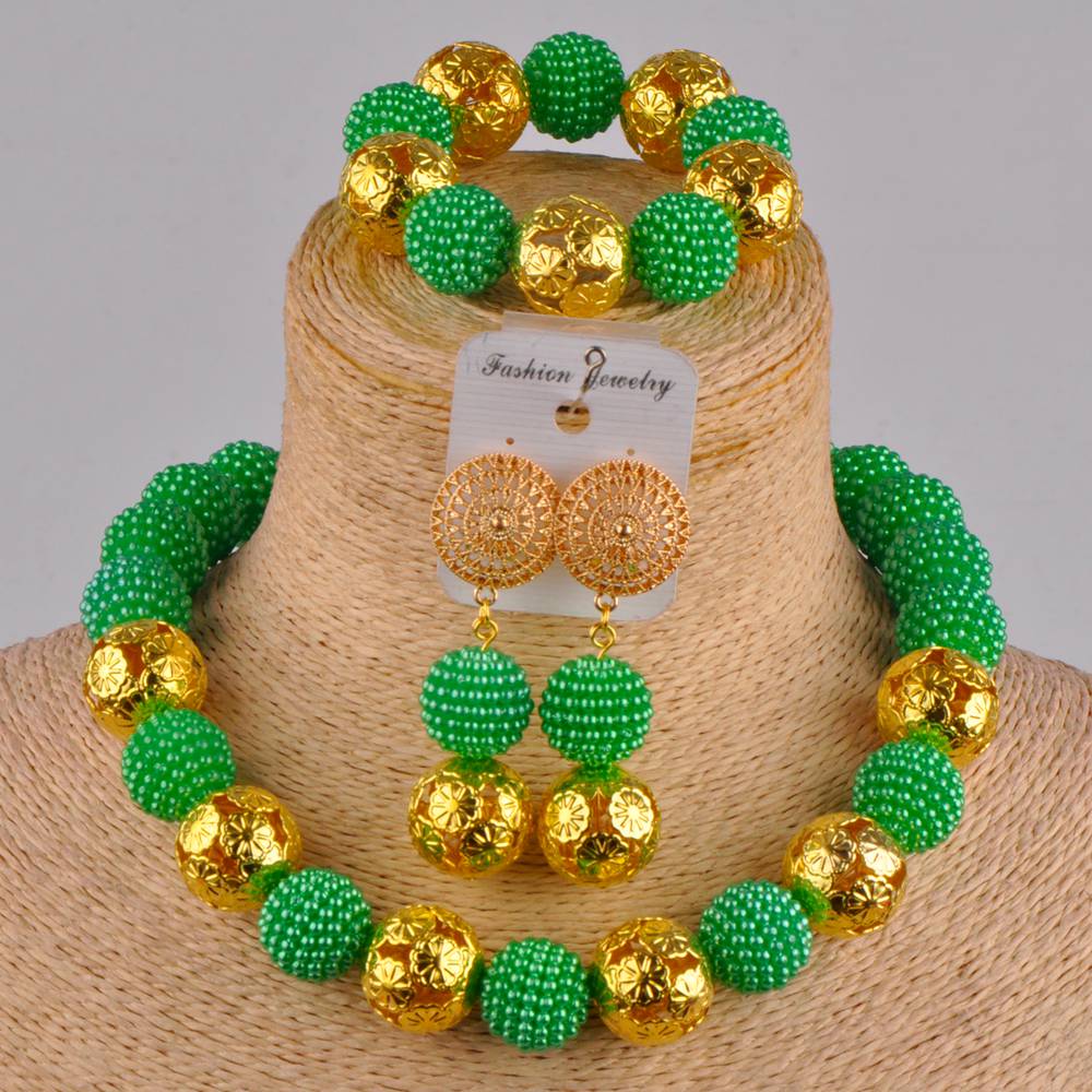 Klassieke nigeriaanse trouwsieraden, afrikaanse bruidsjurkaccessoires, perzikkleurige imitatieparelkettingset (az -77): Groente