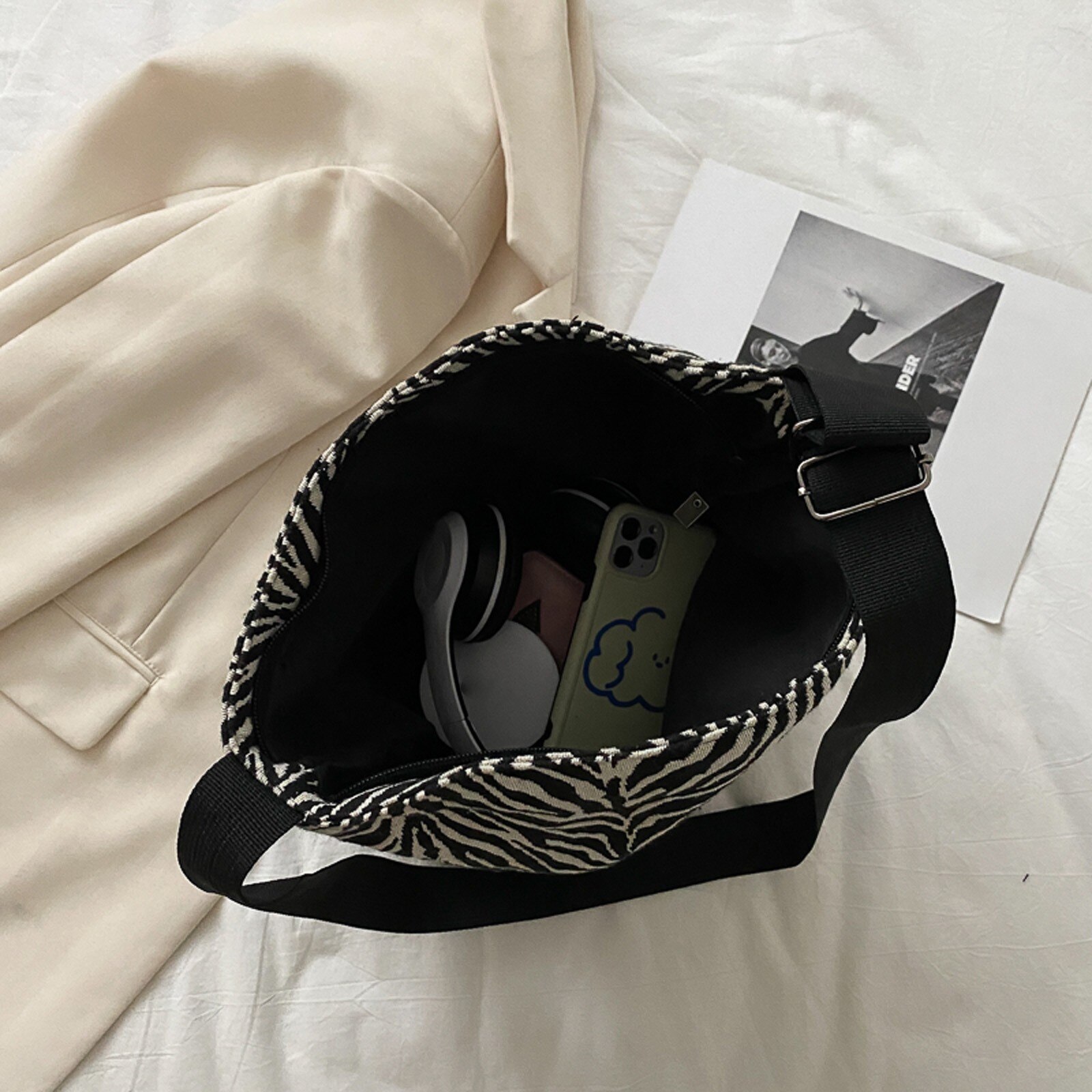 Zebra Print Vrouwelijke Messenger Bag Retro Vrouwen Schoudertas Casual Rits Schoudertassen Bolsa Mujer # C