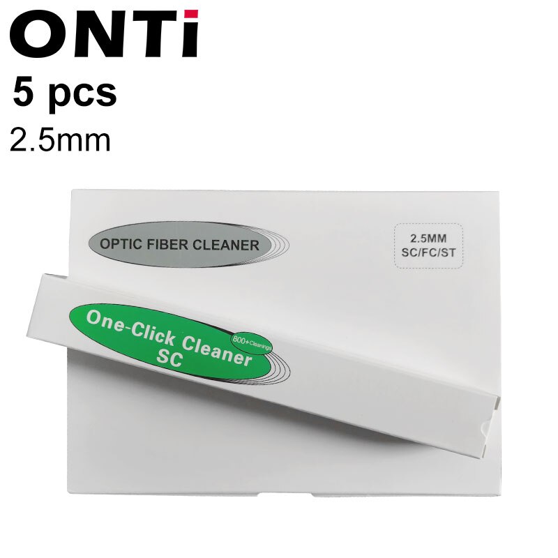 ONTi 2pcs One-Click Cleaner Optical Fiber Cleaner Pen Cleans 2.5mm SC FC ST and 1.25mm LC MU Connector Over 800 Times: 5pcs 2.5mm