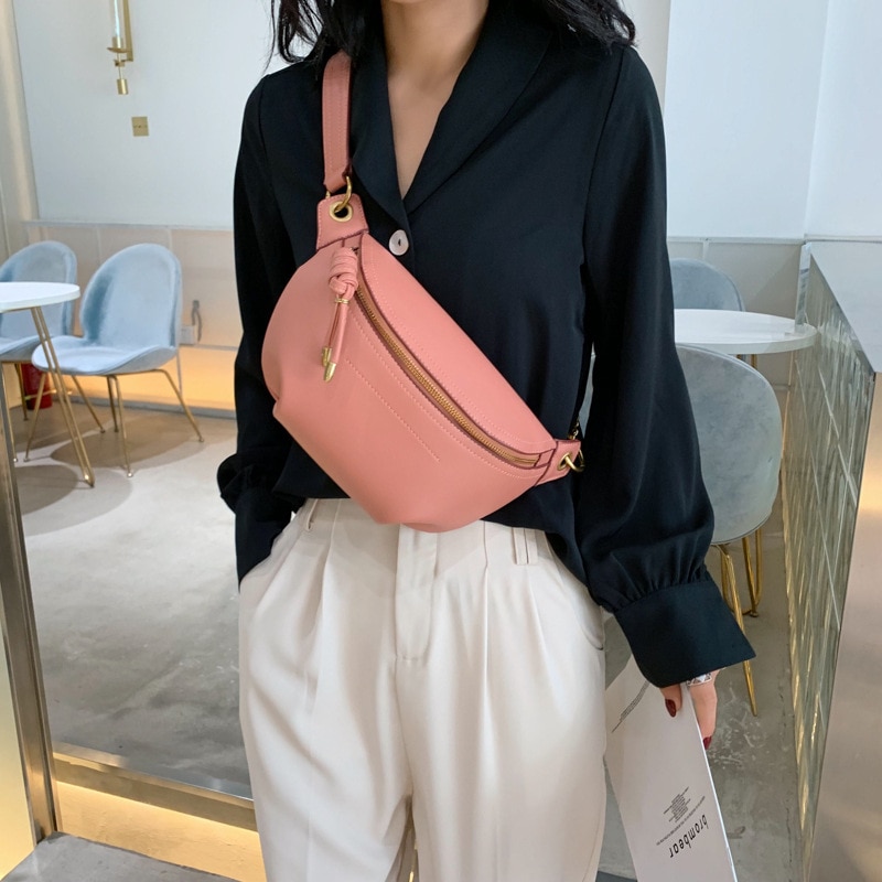Women Waist Packs Leather Fanny Letter Belt Bags Shoulder Wild Messenger Chest Crossbody Bag Pouch