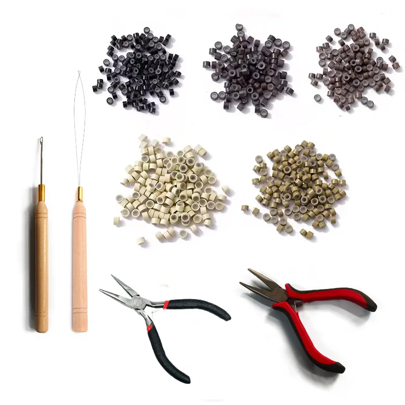 Silicone Clip Extension Hair Tool Kit Hair Extension Installation Tools Hair Weave Set Hair Extension Tool Kit Hair Weave Instal