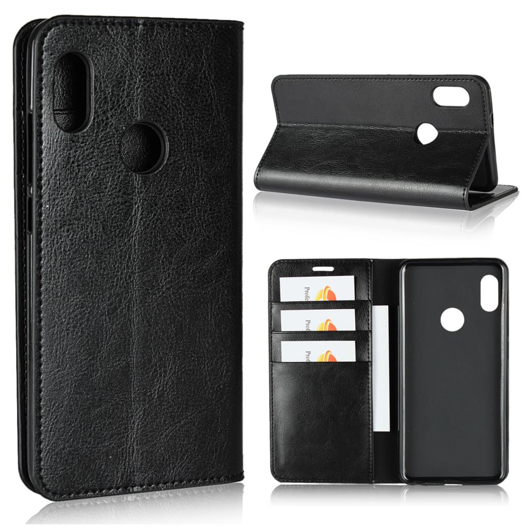 Funda para Xiaomi Redmi Note 5 Pro 5,99 "Funda de cuero tipo billetera funda con tapa tarjetero: Black FMWZP
