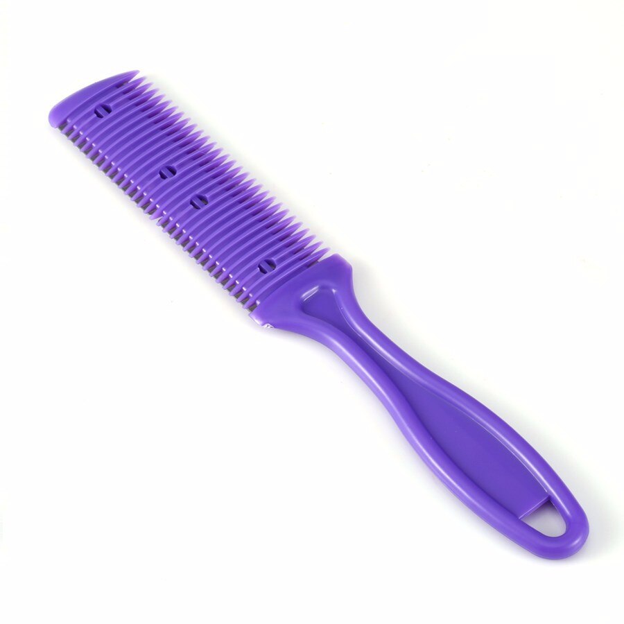 3 Colors Hairdressing Hair Trimmer Comb Dual Sides Cutting Slim Haircuts Blade Beauty Salon Home Cut Tools: Purple