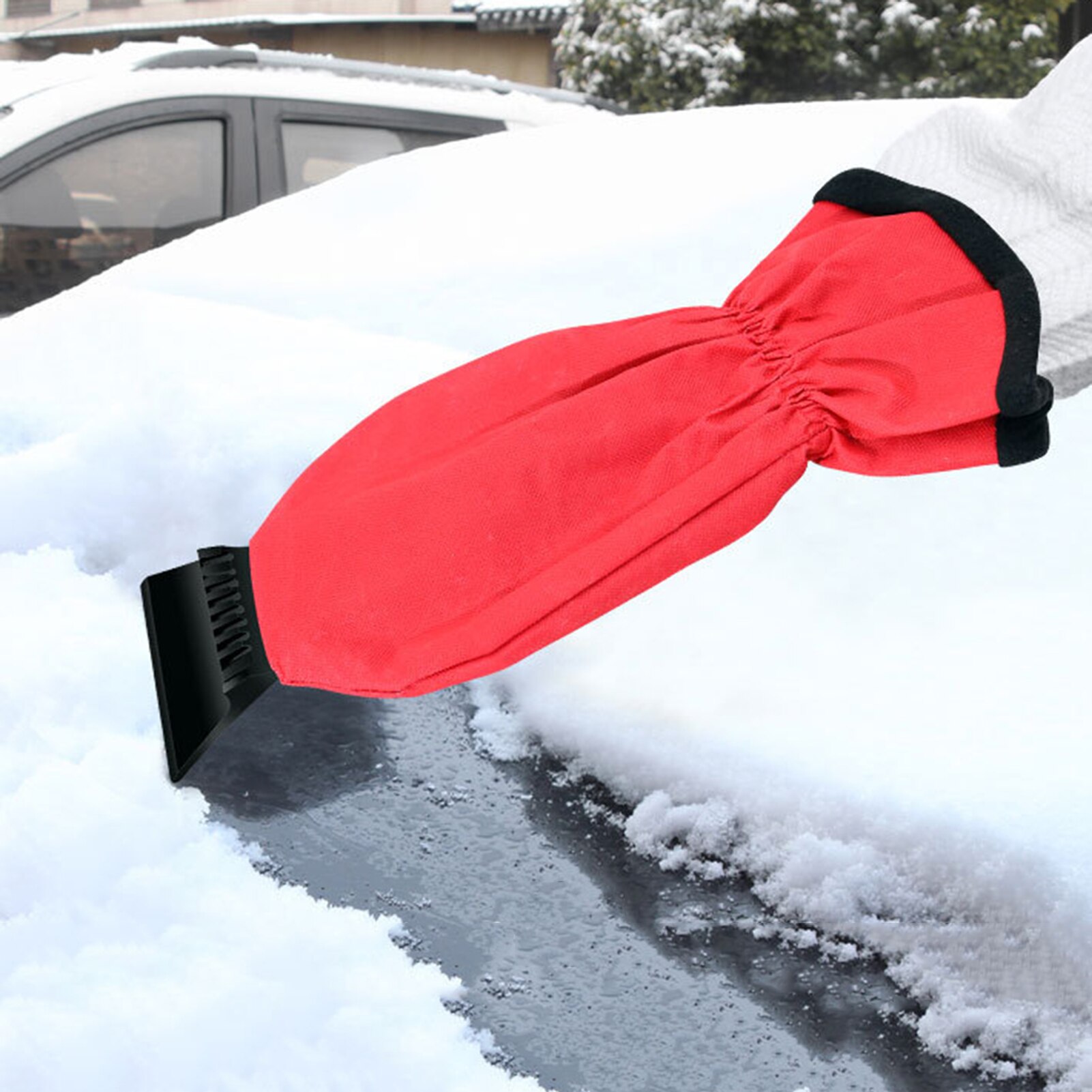 Car Ice Scraper Windshield Ice Breaker Quick Clean Glass Brush Snow Remover Tool Auto Window Winter W/Sleeve Snow Brush Shovel