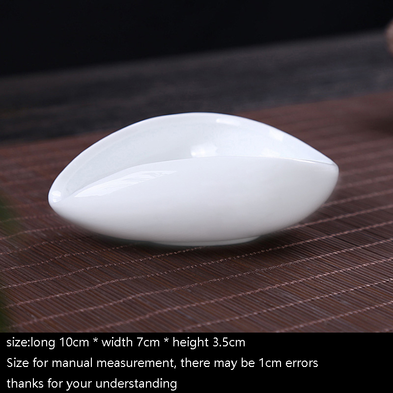 Håndmalet vintage mønster hvid porcelæn cha he kinesisk kung fu te sæt tilbehør keramisk te ske til kort te holder: G