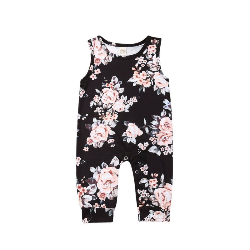 Pudcoco-barboteuse pour bébés garçons et filles | , modèle Floral décontracté, ensemble vêtements une pièce pour l'été: Black / 3M