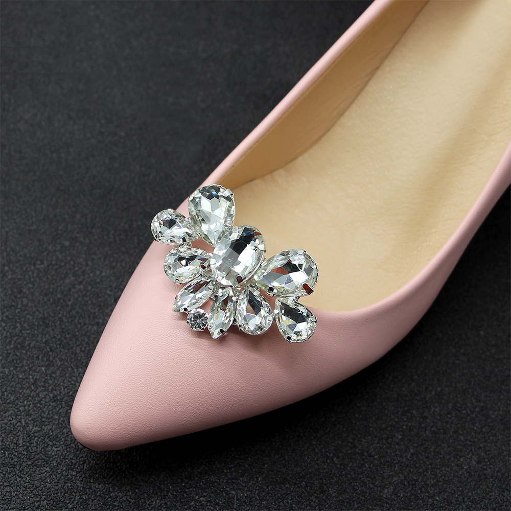 1Pc Lady Schoen Clip Schoen Decoraties Shiny Decoratieve Clip Strass Vierkante Klem Hoge Hak Charm Gesp Voor Bruiloft Vrouwen bruid