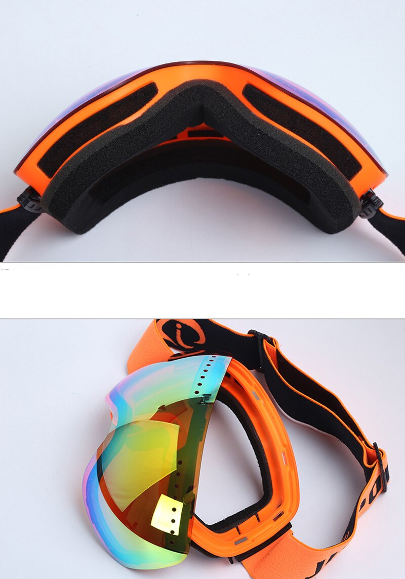 Anti-fog UV400 Snowboard Goggles Ski Goggles with Magnetic Double Layer Polarized Lens Skiing Men Women Ski Glasses Eyewear