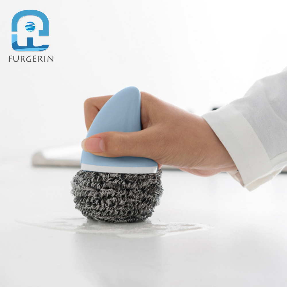FURGERIN Kitchen Wire Brush stainless steel wire ball Shark Shape Scrubber Household Cleaning Tools kitchen gadget