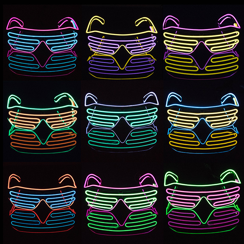 Future Punk Cyber LED lunettes lumineuses néon lueur dans le noir lunettes pour Club Bar fête Disco danse scène atmosphère accessoires