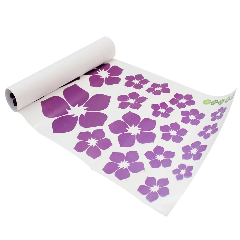 Dark Purple Flower Pattern Art Decal PVC Wall Sticker Bedroom Home Art DIY Decor