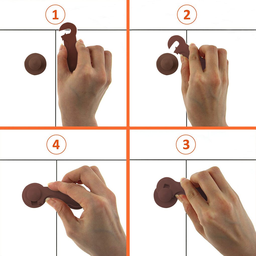 10Pcs Baby Veiligheid Plastic Lock Catch Kinderen Bescherming Koelkast Klink Lock Sluiting Voor Kast, Zwart