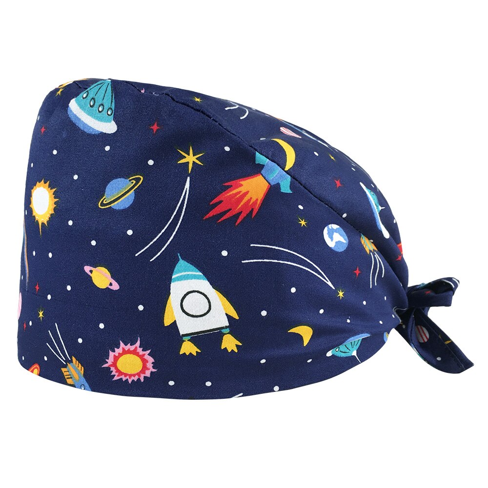 scrubs hat adjustable Men woman Cartoon animal printing caps Multicolor pet store working hats Adjustable Scrub cap: 12129