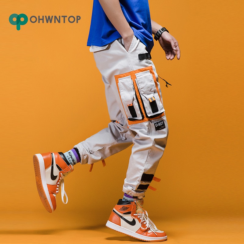 Pantalones de chándal para hombre, pantalones de harén Cargo con múltiples bolsillos, pantalones casuales de estilo Hip Hop para hombre, pantalones para correr, pantalones informales a la