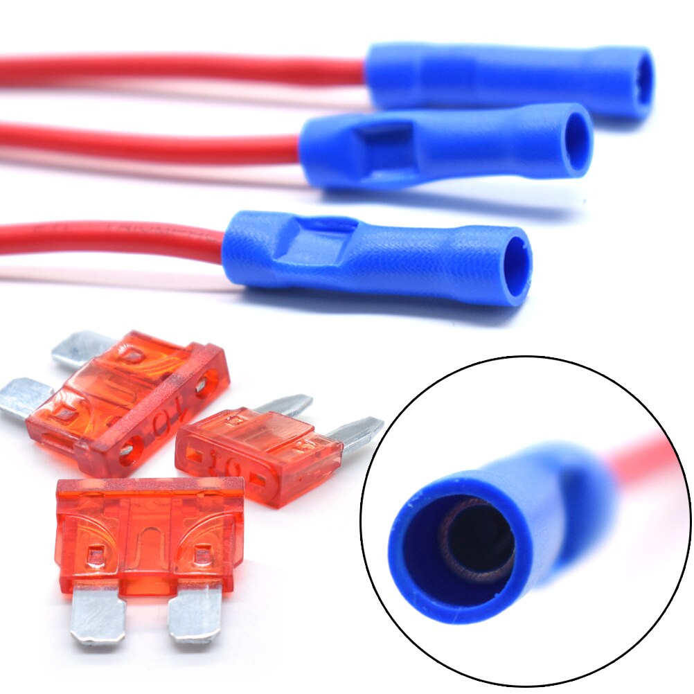 12Pcs/set Fuse Holder Add-a-circuit TAP Adapter Micro Mini Standard ATM APM ATO ATC with 12V 10A Blade Car Fuse Auto Replacement
