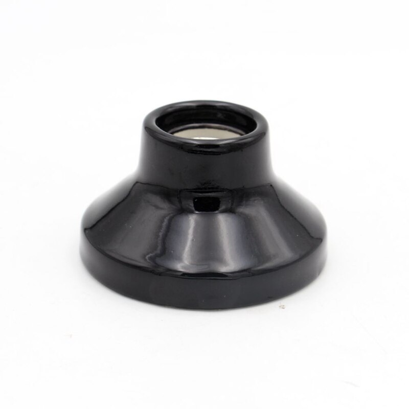 Porcelain Lamp Holder E27 Ceramic Ceiling Light Lamp Socket Wall Lamp Base Portalamparas For Ceiling Lamp Fittings: Black / 1 Piece