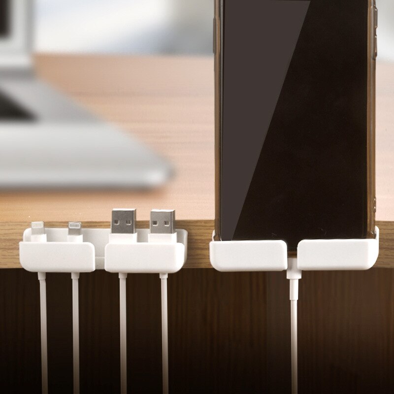 Cable Rack Buckle Hub Holder Desktop Data Cable Storage Clip Cable Organizer Transparent Black/transparent/white