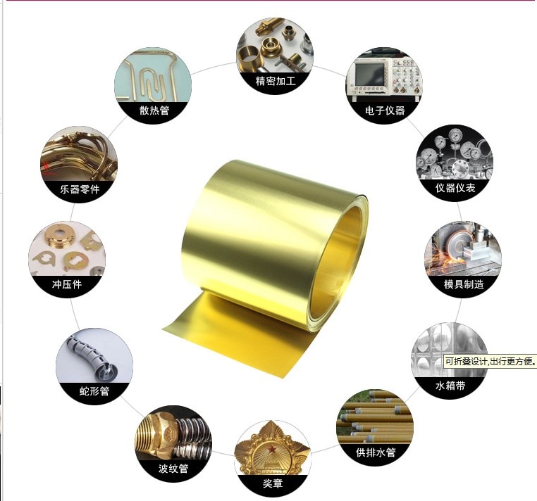 0.05 x 100mm 1 meter gör-det-själv material mässingstejp guld kopparfolie  h62 mässingsremsor mässingsark