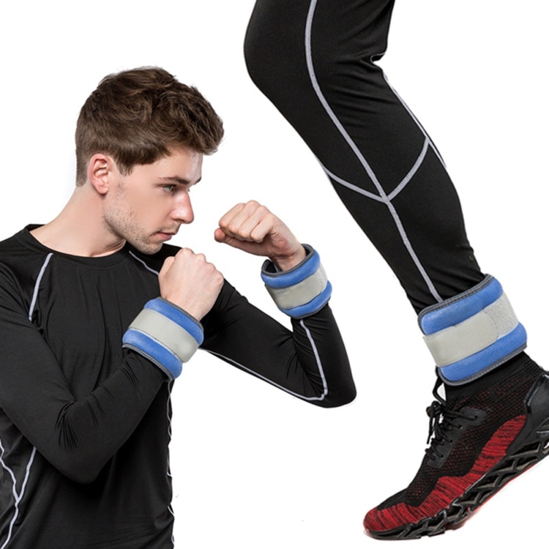 1 Pair 0.5kg-1.5kg Adjustable Leg Ankle Wrist Sand Bag Weights Strength Fitness Equipment Training Sandbag Wraps