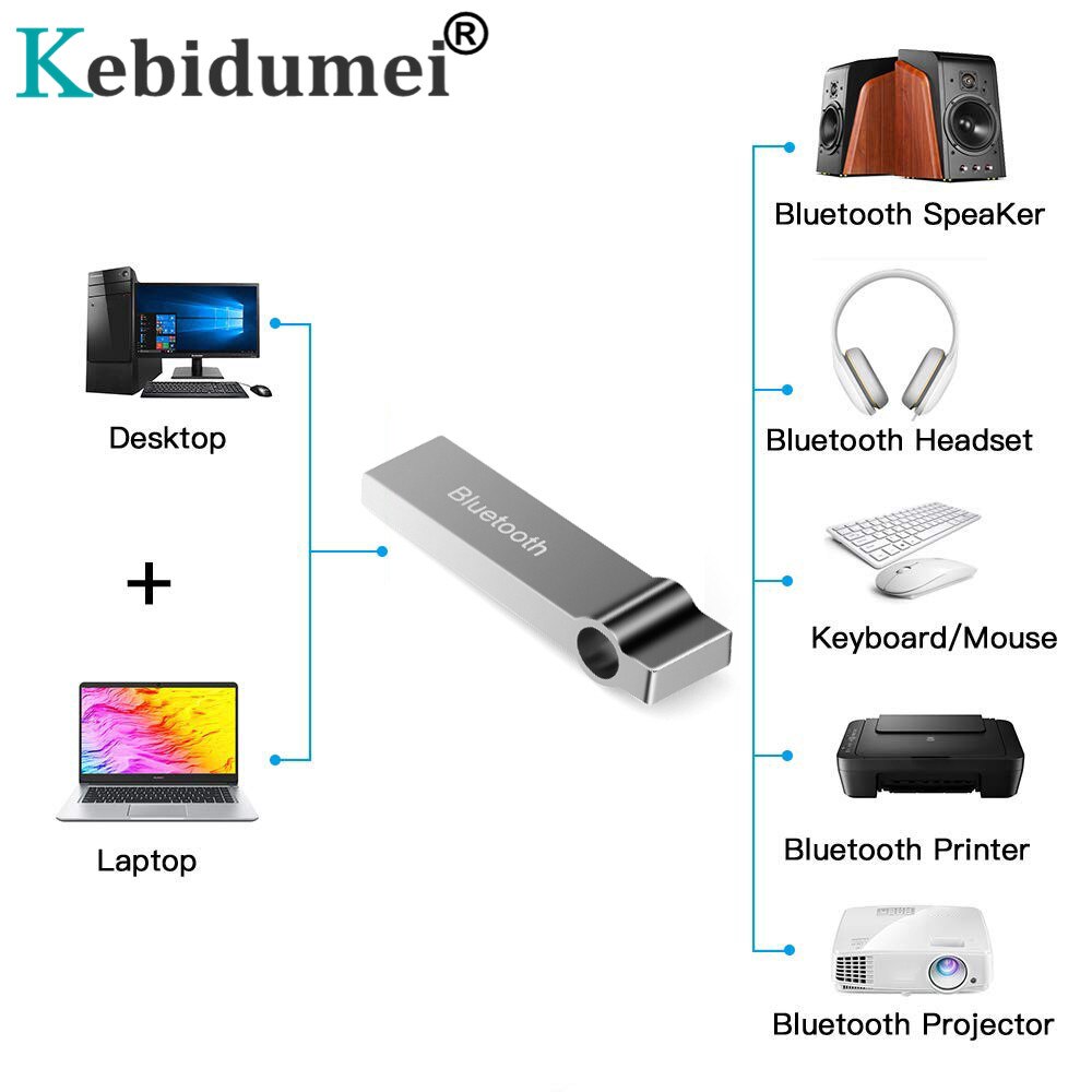 Kebidumei Drahtlose Bluetooth Adapter USB Dongle Bluetooth 4,0 Musik Empfänger Für PC Computer Bluetooth Sender Adapter