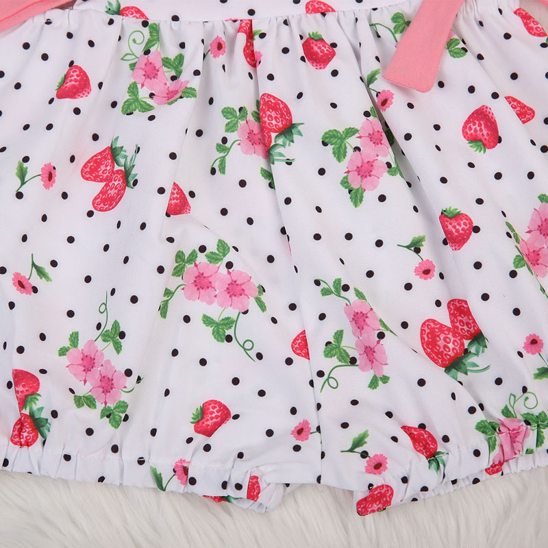 Söta barn bebis flickor klänningar off shoulder o-hals prickiga blommiga outfits kläder soldräkt kläder