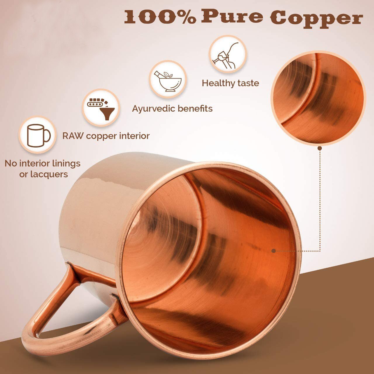Moscow Mule-tazas de cobre puro en forma de cilindro, 100% tazas de cobre sólido puro, 16 oz, jarra de cobre para cerveza