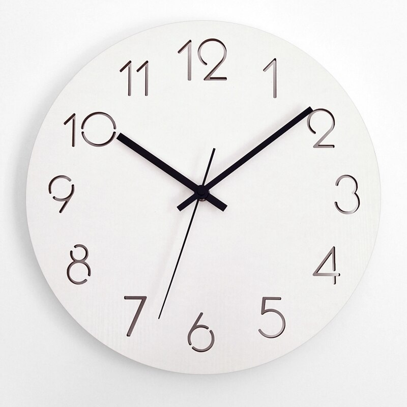nordisch Große Wanduhr Zauberstab Uhr Holz Moderne Wohnzimmer Schlafzimmer Stille Gelb Uhren Büro Küche Pendule Wandbild Dekor Saat