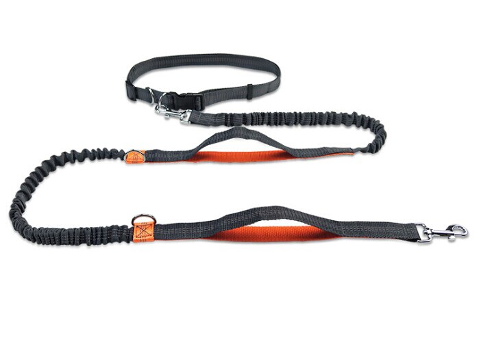Reflekterende bånd trekktau kjæledyr hund løpebelte elastisk hender fritt jogging trekk hundebånd metall d-ring bånd: 2