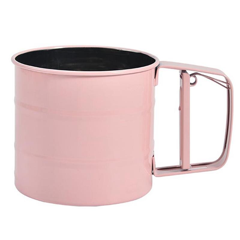 Kapmore 1 Pc Zeefje Creatieve Handmatige Roestvrij Staal Meel Zeef Bakken Tool Mesh Zeef Bakken Tools Voor Keuken: Pink