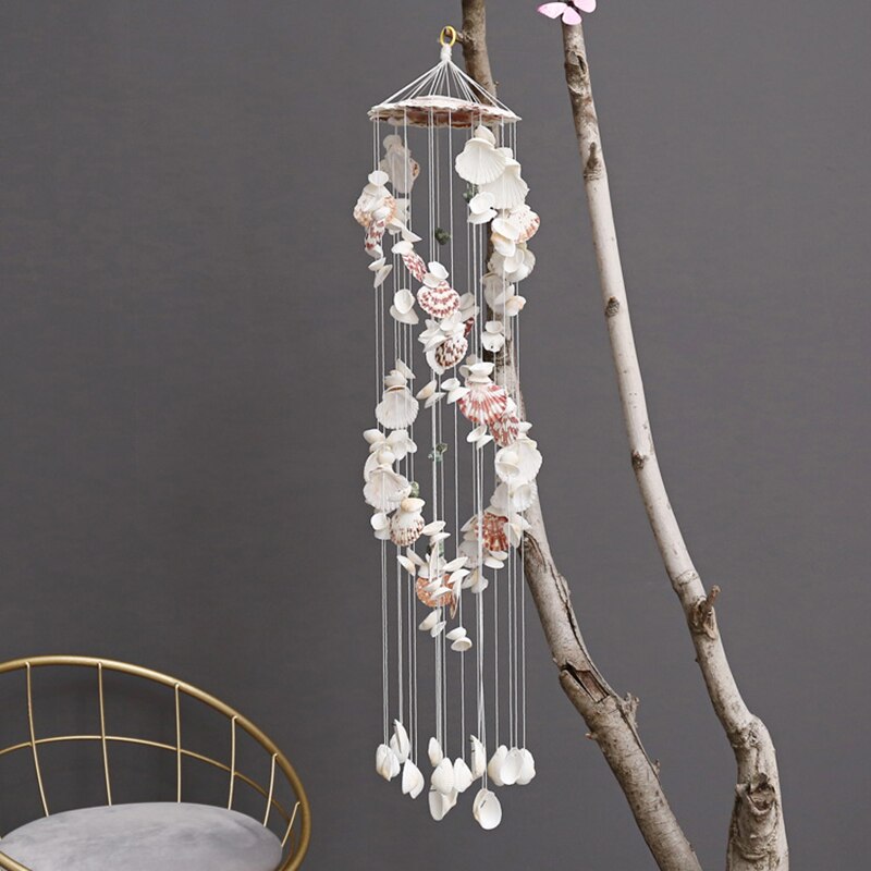 1Pcs Natuurlijke Schelpen Wind Chime Outdoor Opknoping Prachtige Schelp Windbell Eolische Bells Ambachten Ornamenten Tuin