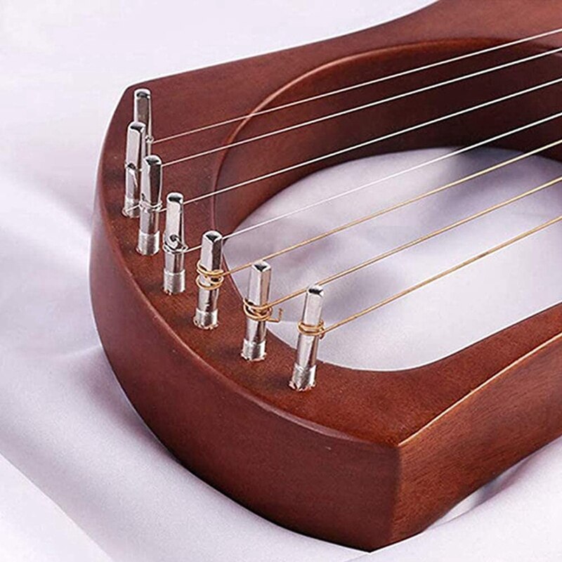 7-String Lyre Harp Mahogany Solid Wooden Metal Strings Stringed Instruments