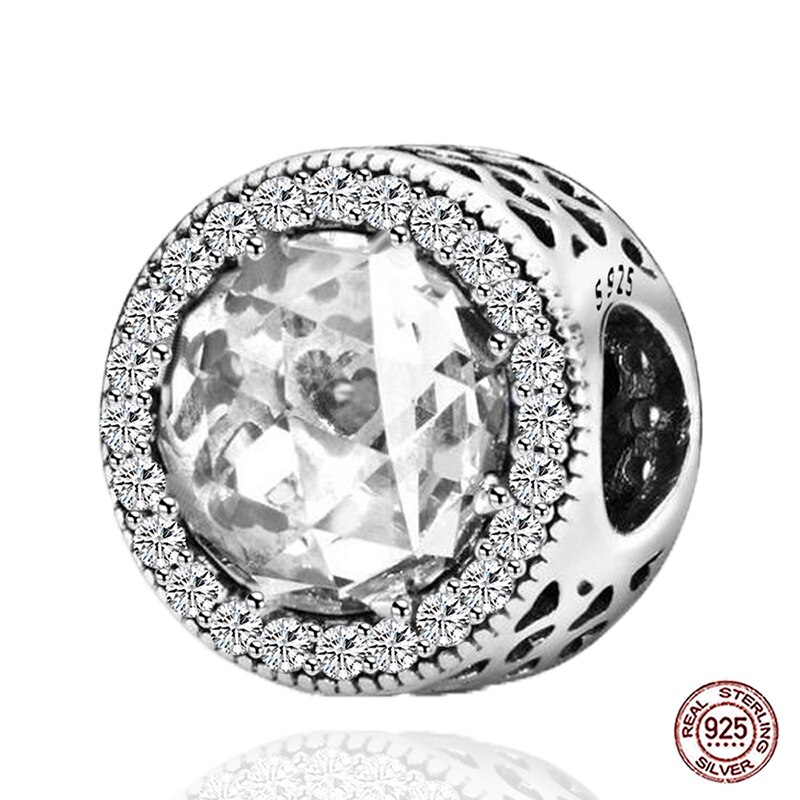 925 Sterling Silver Fit Charms Silver 925 Original Bracelets Zircon Beads For Women DIY Jewelry Making: PR097