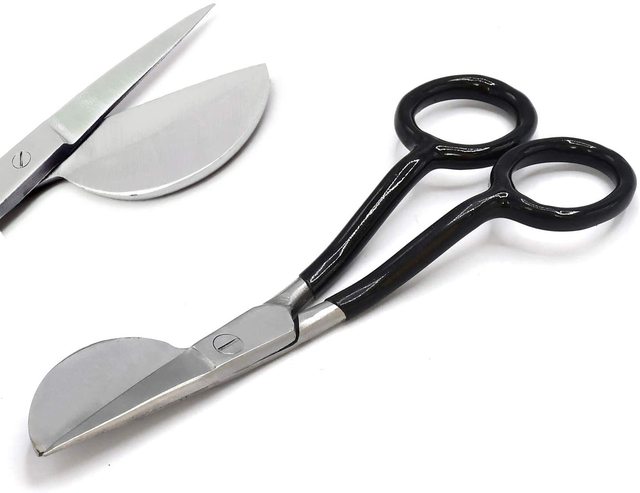 Stevige Tapijt Trimmer Schaar Scherpe Eendenbek Applique Schaar Rvs Naaien Borduren Schaar Blikscharen G2AB: Black