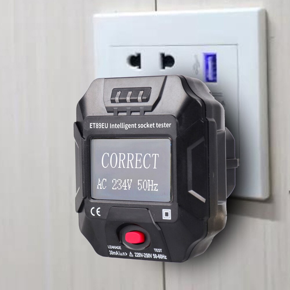 Stopcontact tester eu stekker automatische elektrische circuit polariteit spanningsdetector wanddraaddetectie