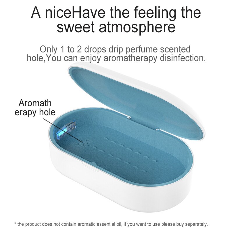 Ultrasonic cleaner Portable UV Sterilizer Box Phone Personal Sanitizer Disinfection Cabinet UV Light Lamp Wireless USB Chargin