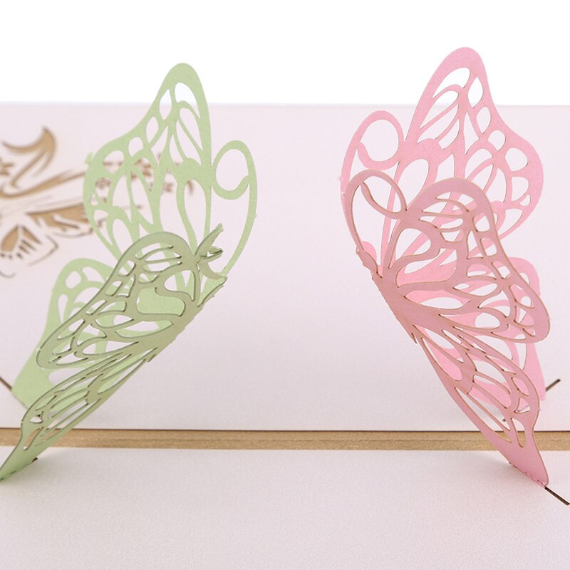 3D UP Invitations Butterfly Card 3D Paper World Birthday Greeting Cards 3D Tourist Postcard Save The Date Cards