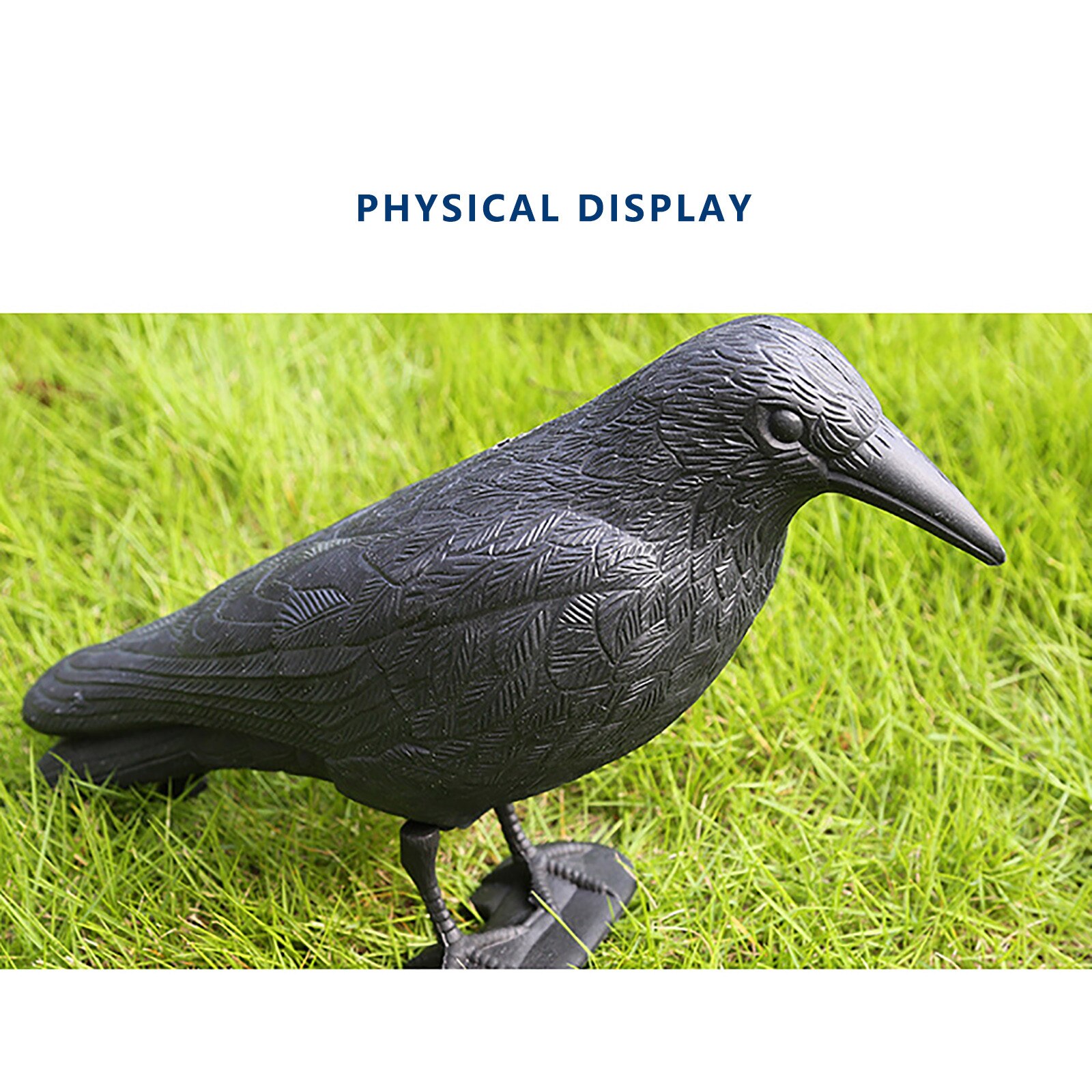 SALES！！！Plastic Simulated Crow Decoy Garden Bird Scarer Mice Pest Control Deterrent