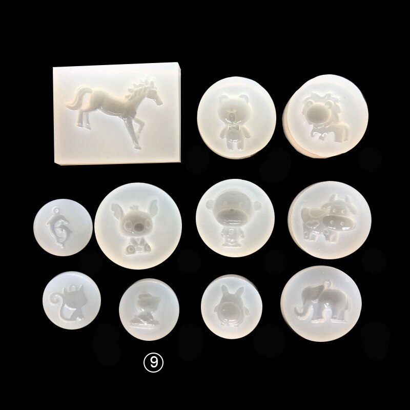 1pcs UV Resin Jewelry Liquid Silicone Mold Bear/Lion/Cow Animals Resin Charms Molds For DIY Intersperse Decorate Making Jewelry: 9