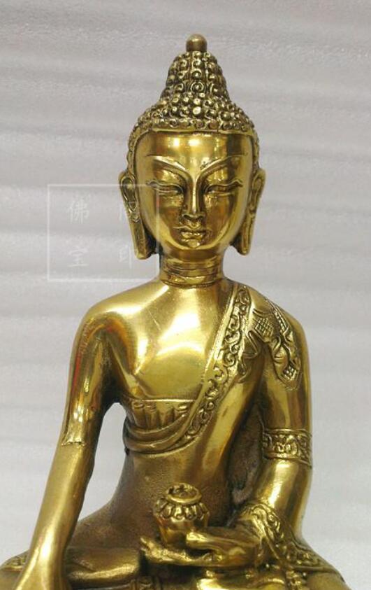 Tibet tibetansk messing medicin buddha statue