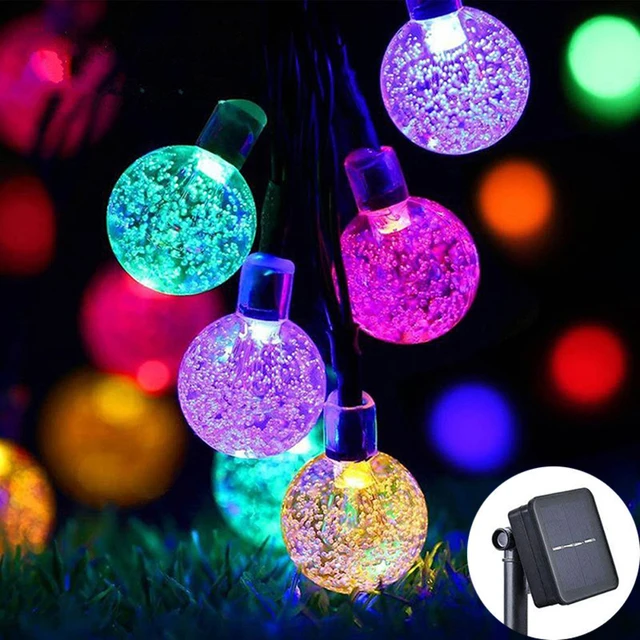 Solar Kristall kugel LED Lichterketten LED Solar Outdoor Licht IP65 Lichterkette Weihnachts girlande für Gartenparty Dekor: RGB / 71-80W