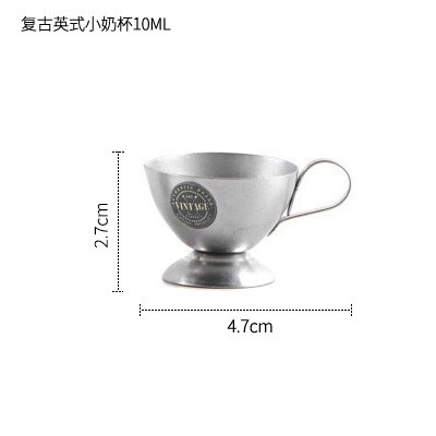 Hemliv i japansk stil retro kaffekanna mjölkkopp mjölkcylinder rostfritt stål matt kontorsklubbkaffeverktyg: 10ml vintage engelska