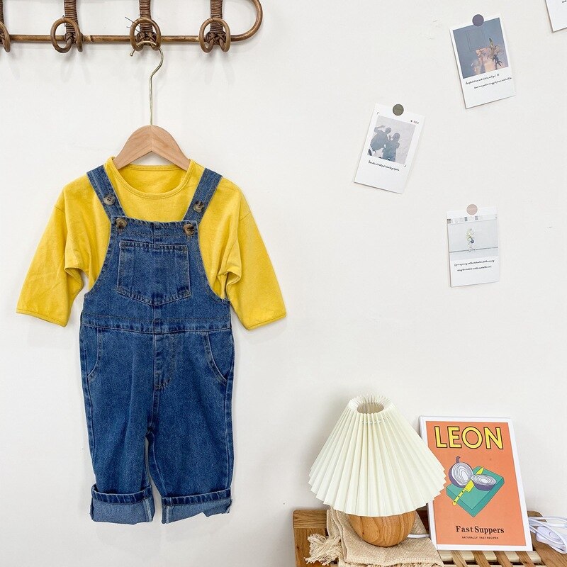 Babyjongens meisjes denim overalls kinderjeans lange broeken peuter jumpsuit herfstkleding kinderbroeken