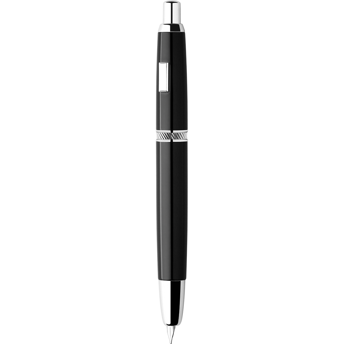 ¡En Stock! Mahanan-pluma estilográfica a presión A1, plumín extrafino retráctil de Metal de 0,4mm con Clip/sin Clip, pluma de tinta de para escribir: Bright Black-No Clip