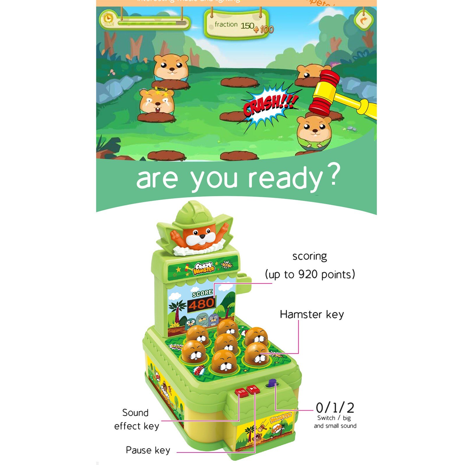 * Kinder Licht Musik whac-a-mole Spielzeug Multifunktionale Spielen Hit Hämmern Spiel Bildungs Interaktive Spielzeug Kleinkind Baby