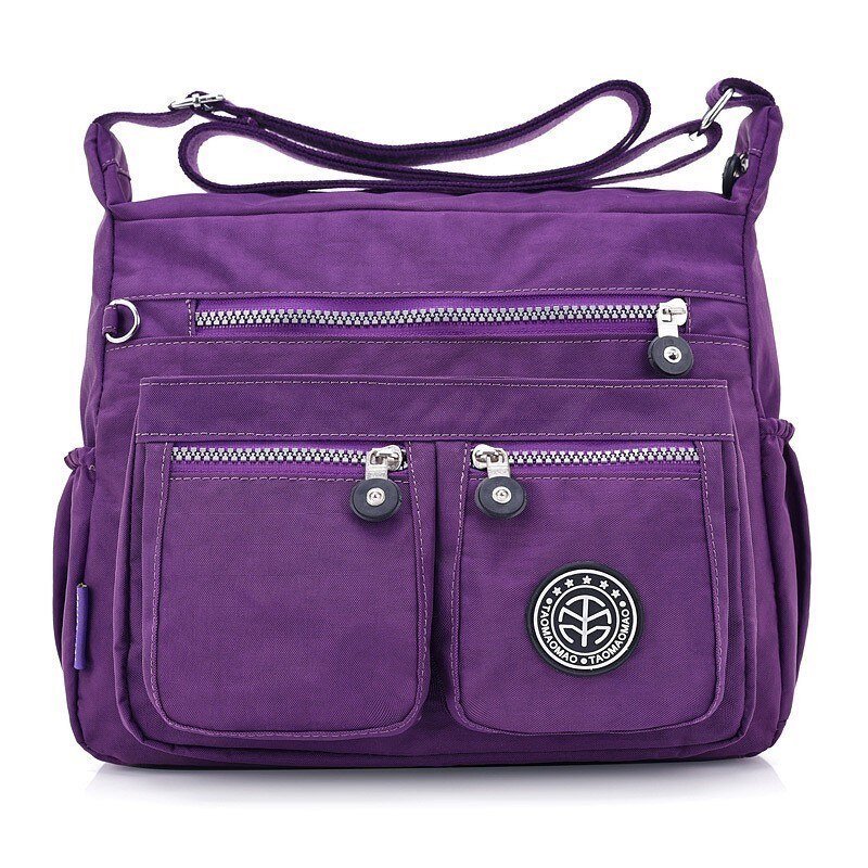 Herald Mode Waterdichte Nylon Vrouwen Messenger Bags Carteira Vintage Zwervers Dames Handtas Vrouwelijke Crossbody Tassen Schoudertassen: purple